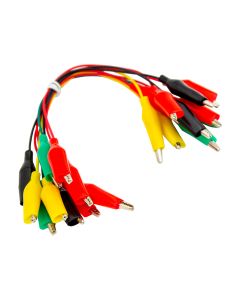 Crocodile Leads, Pack of 10 Aligator Clips with 150mm Leads