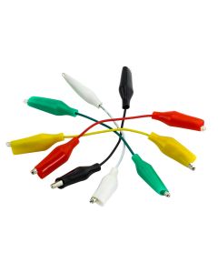 Crocodile Leads, Pack of 5 Alligator Clips with 50mm Leads