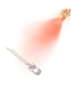 Red Flashing 5mm Water Clear LED - 30deg - 3500mCd