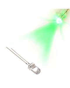 Green Flashing 5mm Water Clear LED - 30deg - 4000mCd