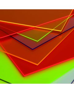 Fluorescent Perspex Cast Acrylic Sheet - 600 x 400 x 3mm - Assorted Colours