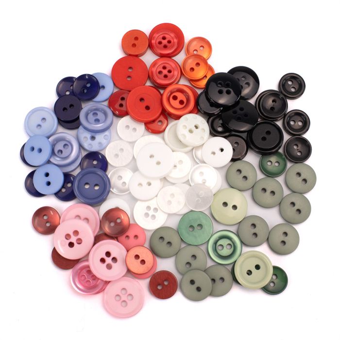Buttons 10-15mm Assorted Set 6 240g Buttons 10-15mm Assorted Set 6 240g