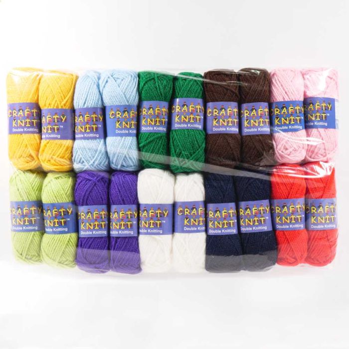 Acylic Yarn 25g Assorted colours 20 pack