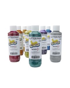 Specialist Crafts Glitter Paint - Assorted Colours. Set of 8