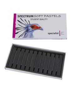 Spectrum Black Soft Pastels. Pack of 12