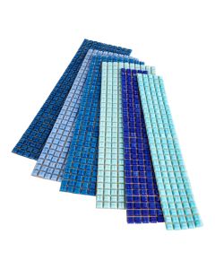 10mm Glass Mosaics Assorted Blues