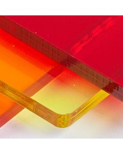 Transparent Perspex Cast Acrylic Sheet - 600 x 400 x 3mm - Assorted Colours