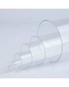 Clear Round Extruded Acrylic Tubes 500mm x Assorted Sizes