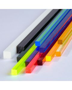 Coloured Square Extruded Acrylic Rods - 9.5mm Square