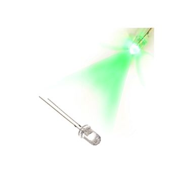 Green Flashing 5mm Water Clear LED - 30deg - 4000mCd