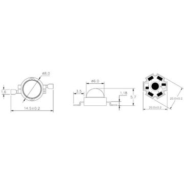 3W Power LED Star White