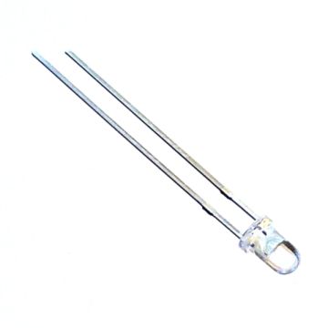White 3mm Water Clear LED - 25deg - 12500mCd, pack 10