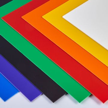 Coloured High Impact Polystyrene Sheets - 457 x 254 x 1mm - Assorted Pack of 80