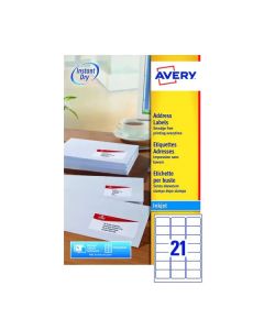 Avery Inkjet Labels - 21 Per Sheet J8160 - Pack of 25
