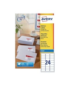 Avery Inkjet Labels - 24 Per Sheet J8159 - Pack of 100