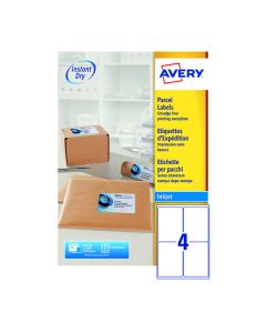 Avery Inkjet Labels - 4 Per Sheet J8169 - Pack of 100