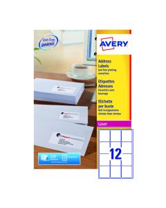 Avery Laser Labels - 12 Per Sheet L7164 - Pack of 100
