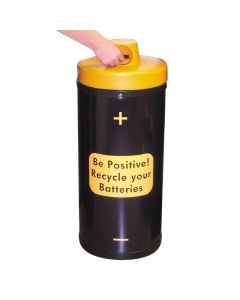 Battery Recycling Bins Black/Orange with Be Positive