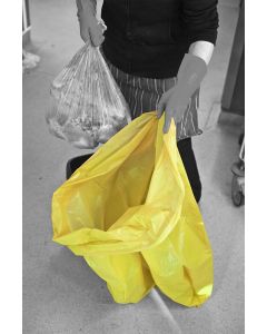 Yellow Refuse Sack Medium Duty 140 Gauge 90 Litres Light Flat Packed - Pack of 200