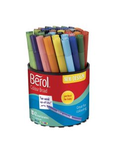 Berol Colour Broad Pen - Assorted Tub - Pack of 42