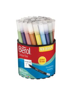 Berol Colourfine Pen - Assorted Tub - Pack of 42