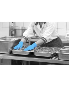 Blue Nitrile Disposable Gloves Powder Free - Large - Pack of 100