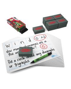 Show-Me 6 Frame Drywipe Boards Pens & Erasers Set