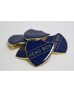 Head Boy Shield Badge - Blue - Pack of 10
