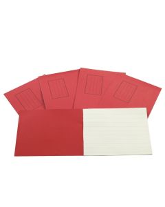 Exercise Books 5.25 x 6.5in 24 Page 12mm Feint - Red - Pack of 100