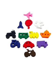 Peel & Stick Felt Transport Shapes - Pack of 72