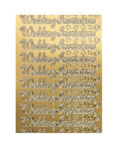 Wedding Invitation Gold Celebratory Text Stickers. Each 
