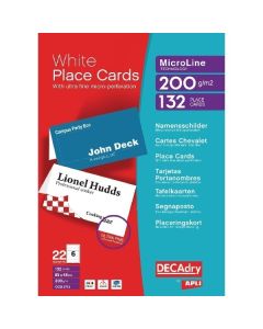 Decadry Perforated Placecard 85 x 46mm White - Pack of 132