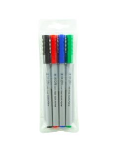 OHP Pens Non-Permanent (Fine) Wallet 4 Assorted