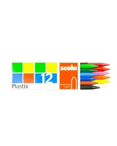 Scola Plastix Pencil Crayons Assorted - Pack of 12