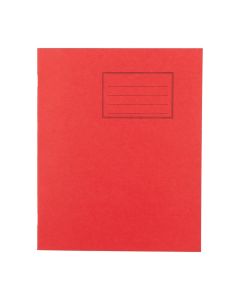Exercise Books 8 x 6.5in 32 Page T/Hf Blank B/Hf 15mm Feint - Vivid Red - Pack of 100