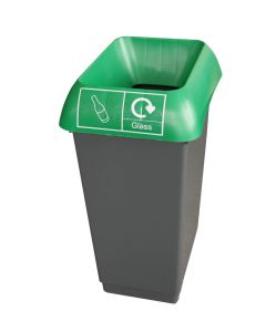50L Recycling Bin With Green Lid With Mixed Recyclables Logo - Pack of 2