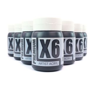 X6 Premium Acryl 500ml - Mars Black Bulk Pack