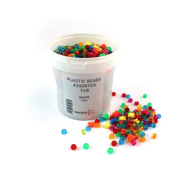 Plastic Beads 200g Assorted Colours