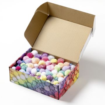 Jumbo Box of Pom-Poms  - Pastels. Box 900