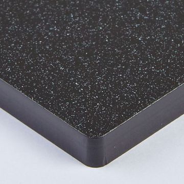 Perspex Cast Acrylic Sheet - 1000 x 500 x 5mm - Black Sparkle